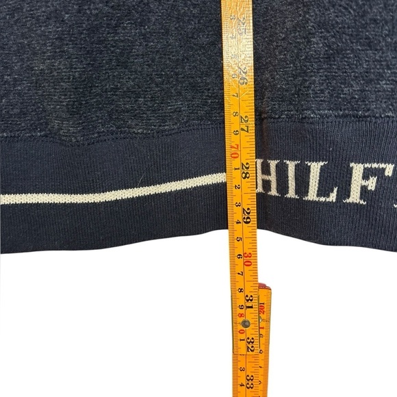 Vintage 90s Tommy Hilfiger Knit Half Zip Spellout Streetwear Sweatshirt XL - Picture 11 of 12